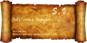 Sárosi Vanda névjegykártya